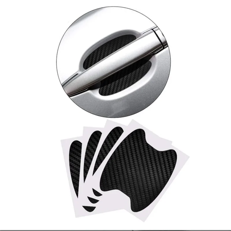 

4Pcs Door Handle Stickers, Carbon Fiber Scratch Resistant Door Cup Guards, Fits Most Car Handles 9X10cm Red