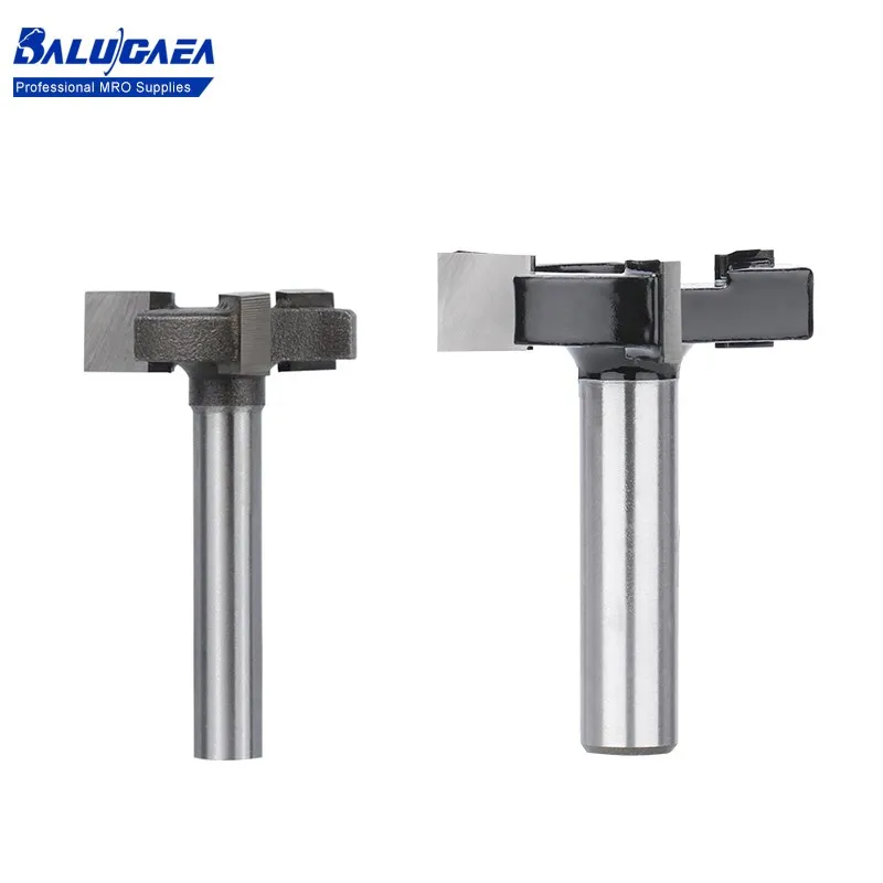 

1pcs T-Slot Tenon Router Bit 1/2" 1/4" Shank 3 Teeth Carbide Milling Cutter For Woodworking Tools Slab Flattening Router Bit