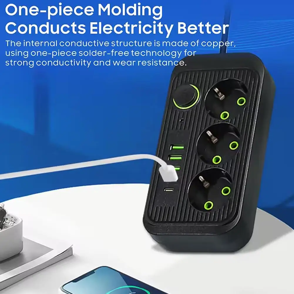 Розетка переменного тока с европейской вилкой удлинитель несколькими разъемами