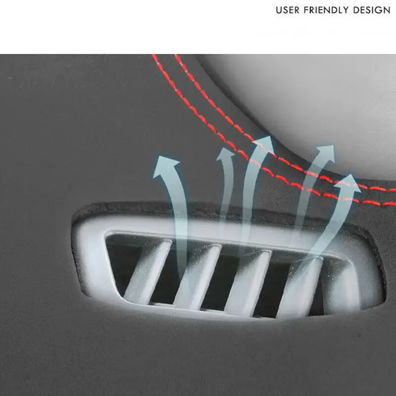 Чехол для приборной панели из искусственной кожи с красной линией LHD