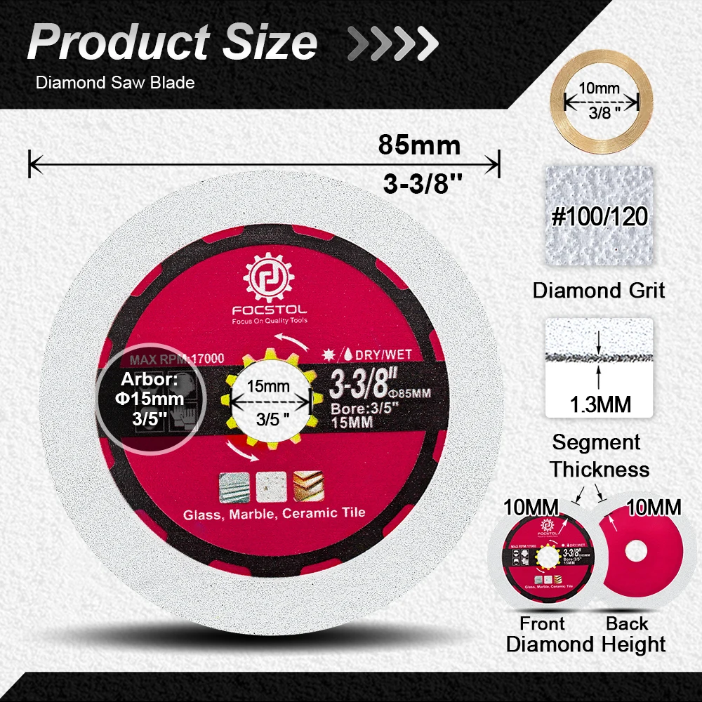 FOCSTOL Алмазный отрезной диск для стекла Режущая и шлифовальная режущая пластина для стекла Нефритовый кристалл Бутылка вина Алмазное пильное полотно