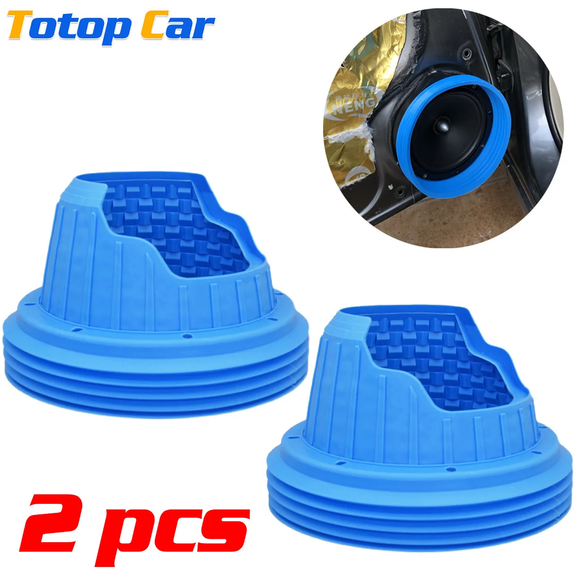 2pcs Car Audio 6.5 Inch Speaker Waterguards Cover Sound Insulation Stop Shock Silica Gel Seal Mount Adapter Universal