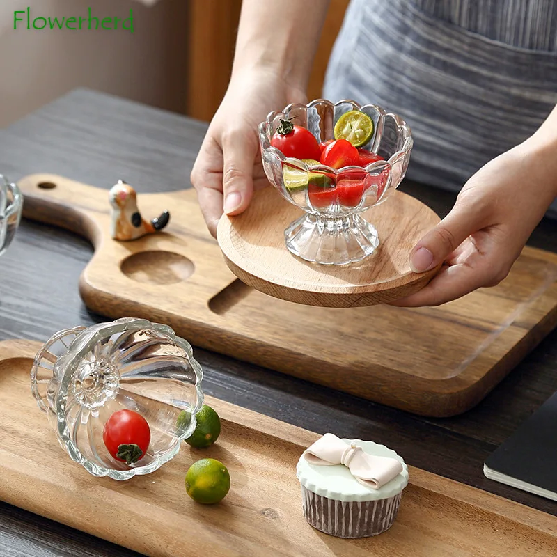 

Ice Cream Cup Glass Lotus Dessert Cup Household Yogurt Pudding Juice Drink Cup Milk Tea Shop Craft Glass Cup