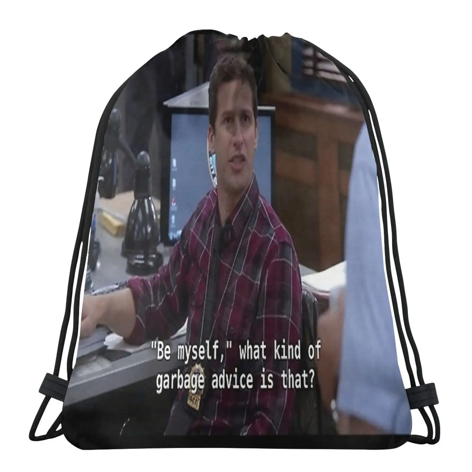 

Сумка Brooklyn 99 с цитатами Brooklyn 99, цитата 5155, женская сумка, детская спортивная сумка, женский рюкзак, сумки посылка на шнурке, Хлопковая Сумка