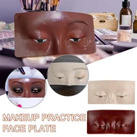 5d silicone makeup practice board reusable bionic skin eyes face makeup practicing panel for eye shadow make up face eyelash