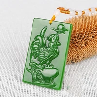 hot selling natural hand carved twelve zodiac chicken tricolor necklace pendant fashion jewelry men women luck gifts