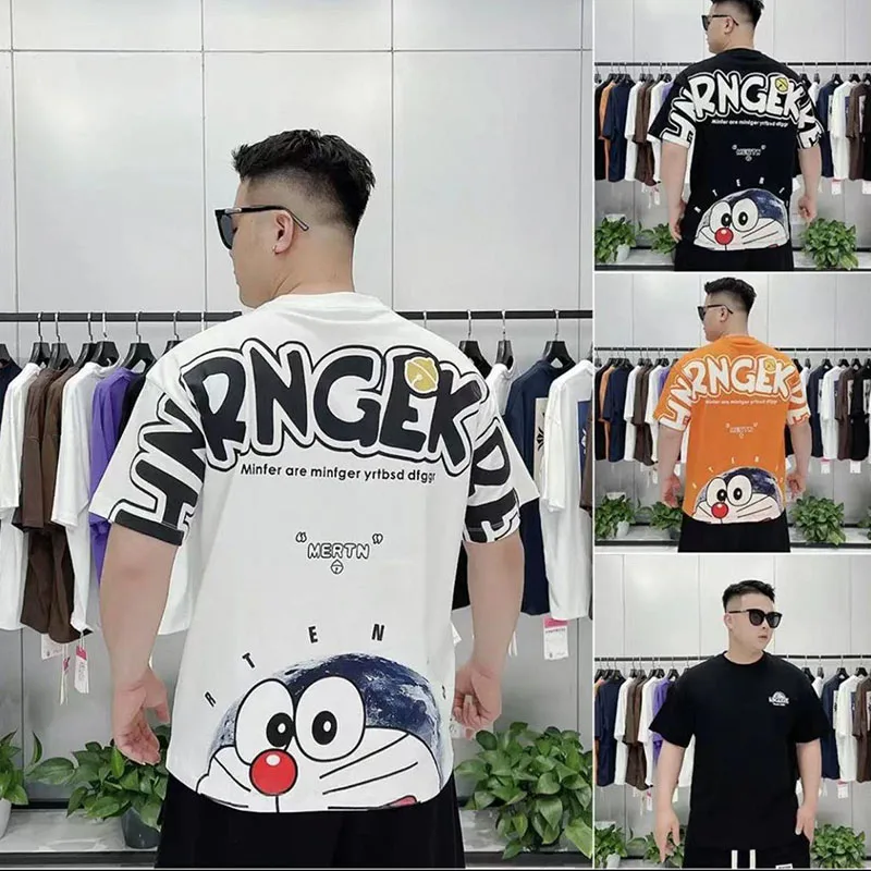 

Summer 2023 New Tide Brand Men's Cotton Short Sleeve Micro Wide Loose Texture Top