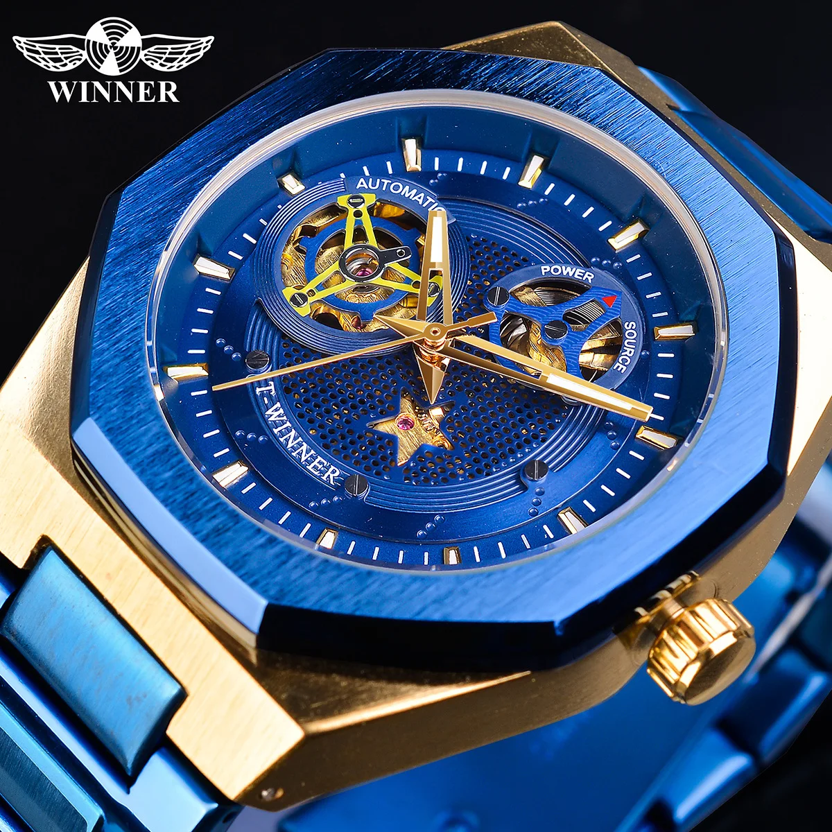 

Fashion Winner Luxury Original Sports Wrist Watch for Men Casual Skeleton Mechanical Movement Automatic Watch Relogio Masculino