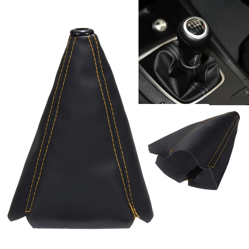 

16mm Universal Suede Leather Car Gear Shift Collars Carbon Fiber Auto Car Manual Stick Shifter Knob Gear Shift Boot Cover Gaiter