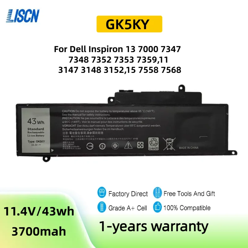 GK5KY аккумулятор для ноутбука DELL Inspiron 13 дюймов 7000 серии 7347 7348 7352 7353 7359 11 3147 3148 15 7558 100%