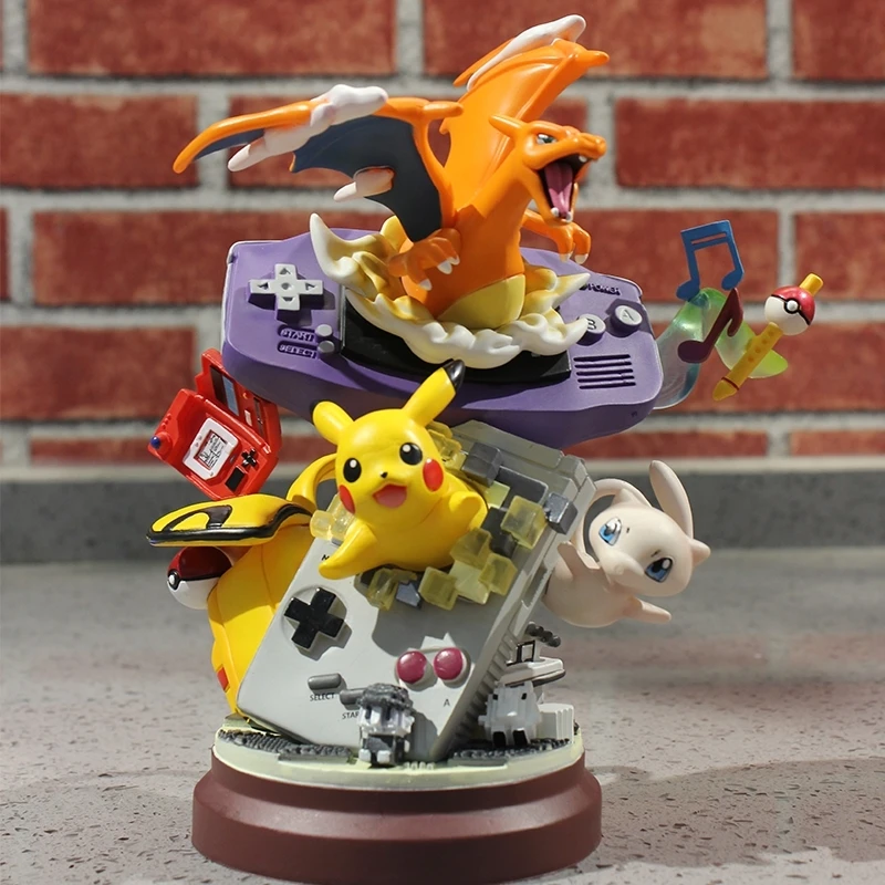 

Takara Tomy Pokemon GK Mew Pikachu Charizard Action Figures Anime Model 19CM PVC Game Console Manga Statue Figma Toys For Kids