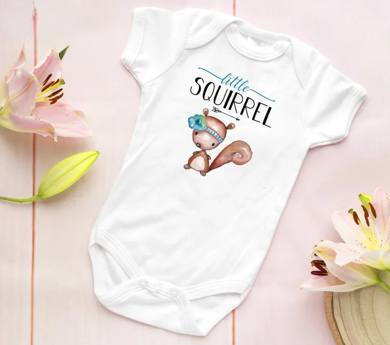 

Little Squirrel Bodysuit Baby Boy Clothes Baby Boy Gift Newborn Baby Halloween Outfits for Girls Gift Girl Baby Clothes