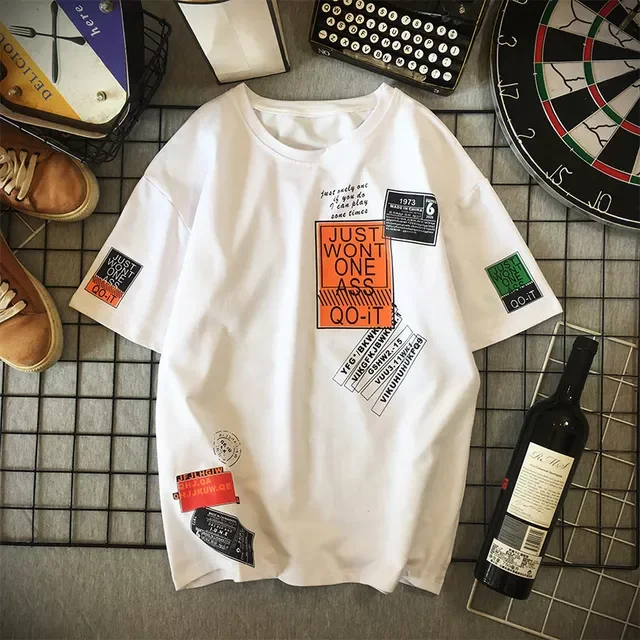 

NEW IN Summer Men's T Shirts Short Sleeve Printing Tops Tee Men Hip Hop Streetwear Fashion Loose Japanese Style Trend Teeshi
