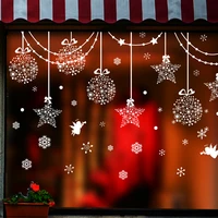 stars snowflakes glass stickers diy christmas snowman wall decals for living room shop window new year festival home decoration