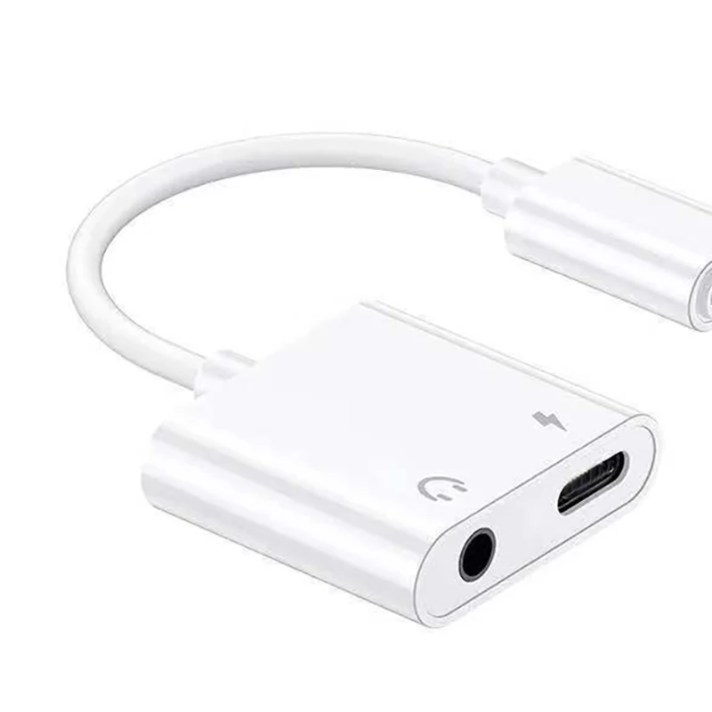 

2 In 1 Lightning to 3.5mm Jack Audio Adaptor For IPhone XS MAX XR X 11 12 Pro Plus iPad Headphone Charging Aux Splitter Adapters