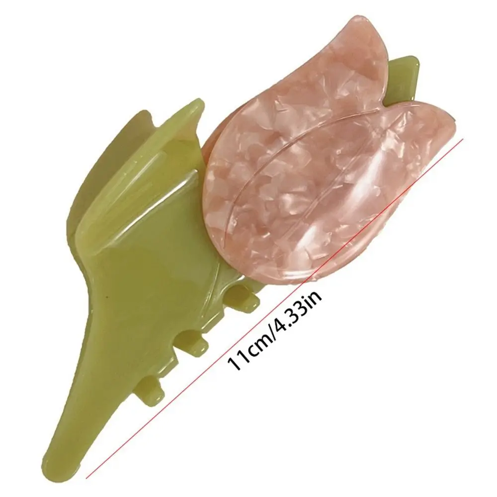 

Tulip Flower Hair Claw Creative Acetic Acid Ponytail Holder Headdress Barrettes Acetate Shark Clip For Girls