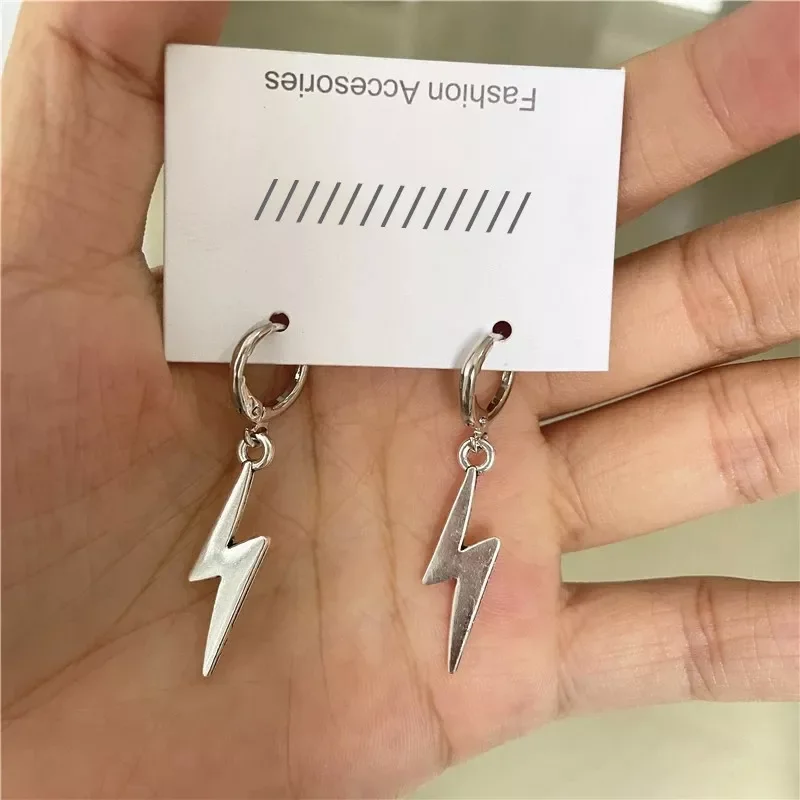 

New in Punk stainless steel Earrings Men Women Gothic Cross lightning Pearl Geometry Ear Ring Pop Hip Hop Piercing Jewelry y2k h
