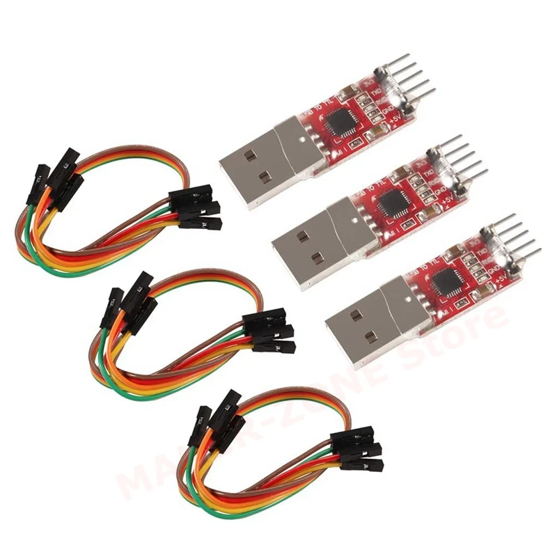 

3 комплекта CP2102 модуль от USB к TTL 5-контактному последовательному преобразователю, модуль-загрузчик с перемычкой, провода для UART STC 3,3 В и 5 В
