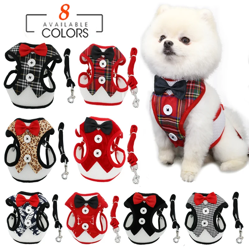 

Elegant Bow Dog Collars Necktie Traction Rope Christmas Pet Harness for Small Medium Dogs Cat Chest Strap Dog Accessories