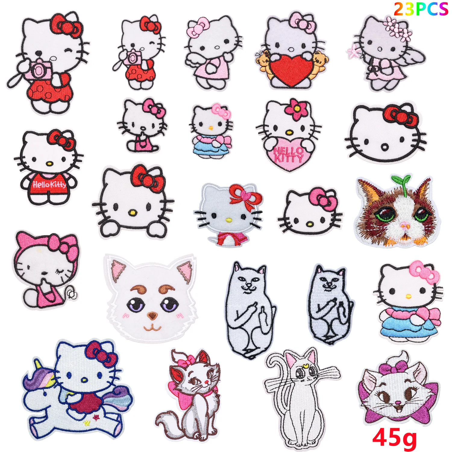Мультяшные нашивки Hello Kitty для одежды, дорожные нашивки на одежду, самодельные плавкие нашивки, аппликация, вышитые пакеты, термоклейкие нашивки