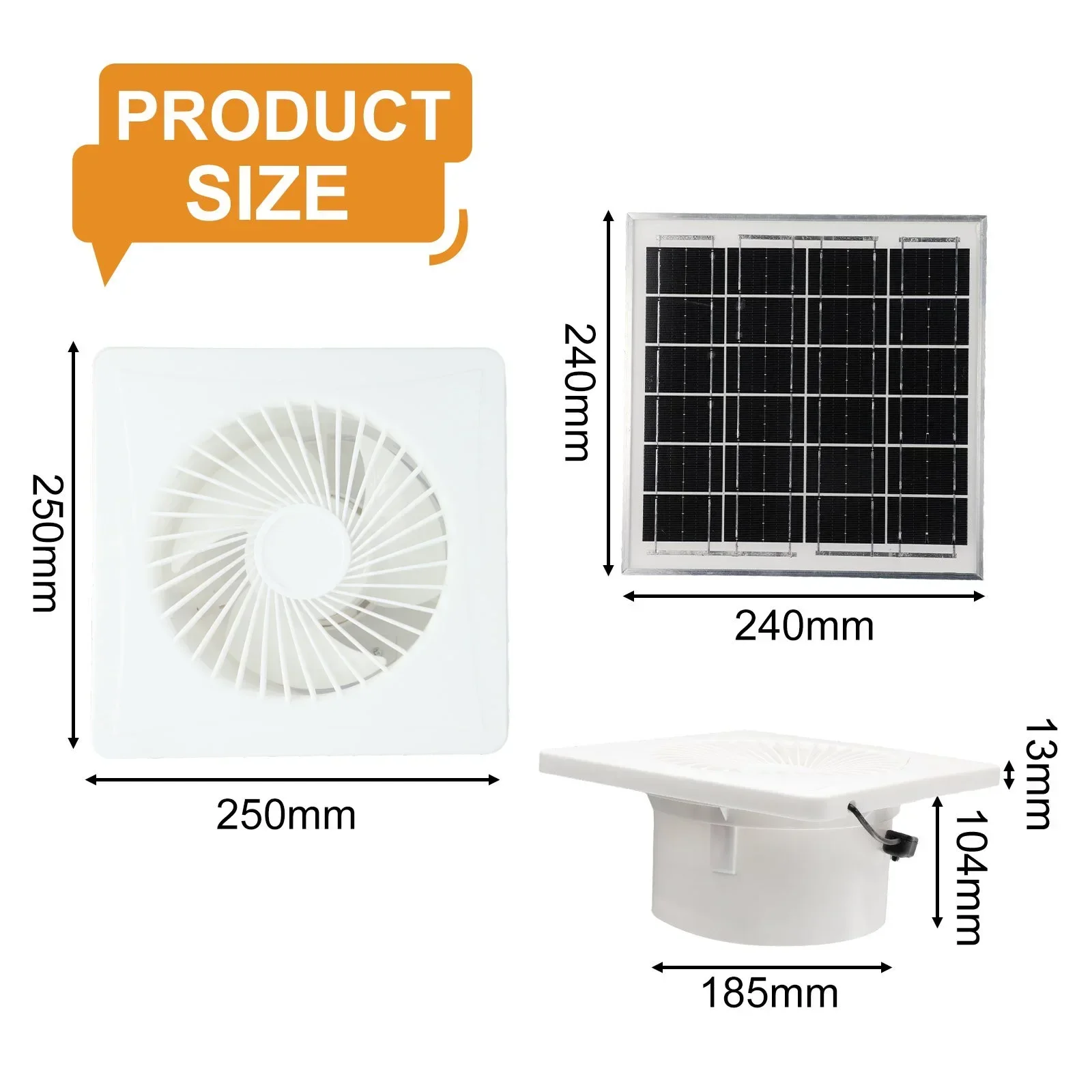 Солнечный вентиляционный вентилятор 12 В для стулки настенный энергосберегающий