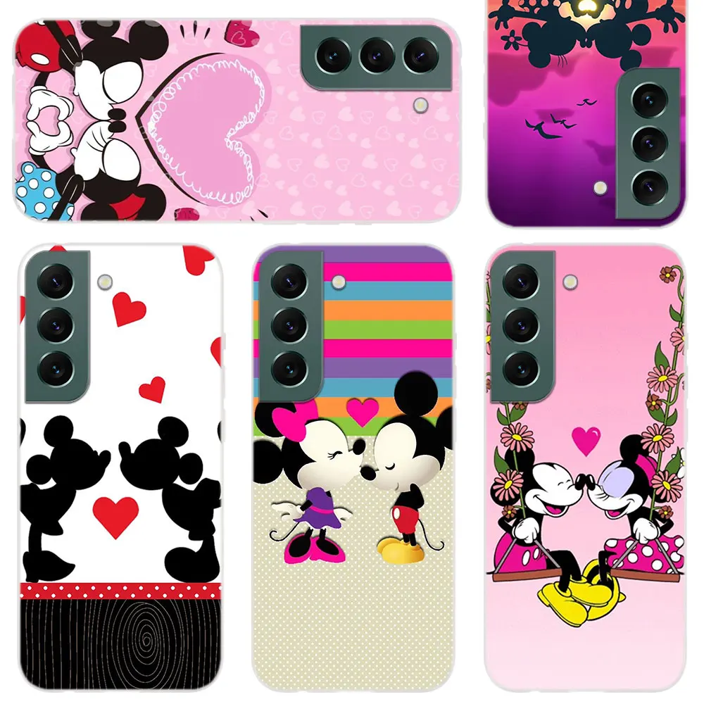 

Silicone Soft Phone Case For Samsung Galaxy S22 S21 5G S20 Ultra S10 S9 S8 Plus Lite E Coque Cover Mickey Minnie kiss