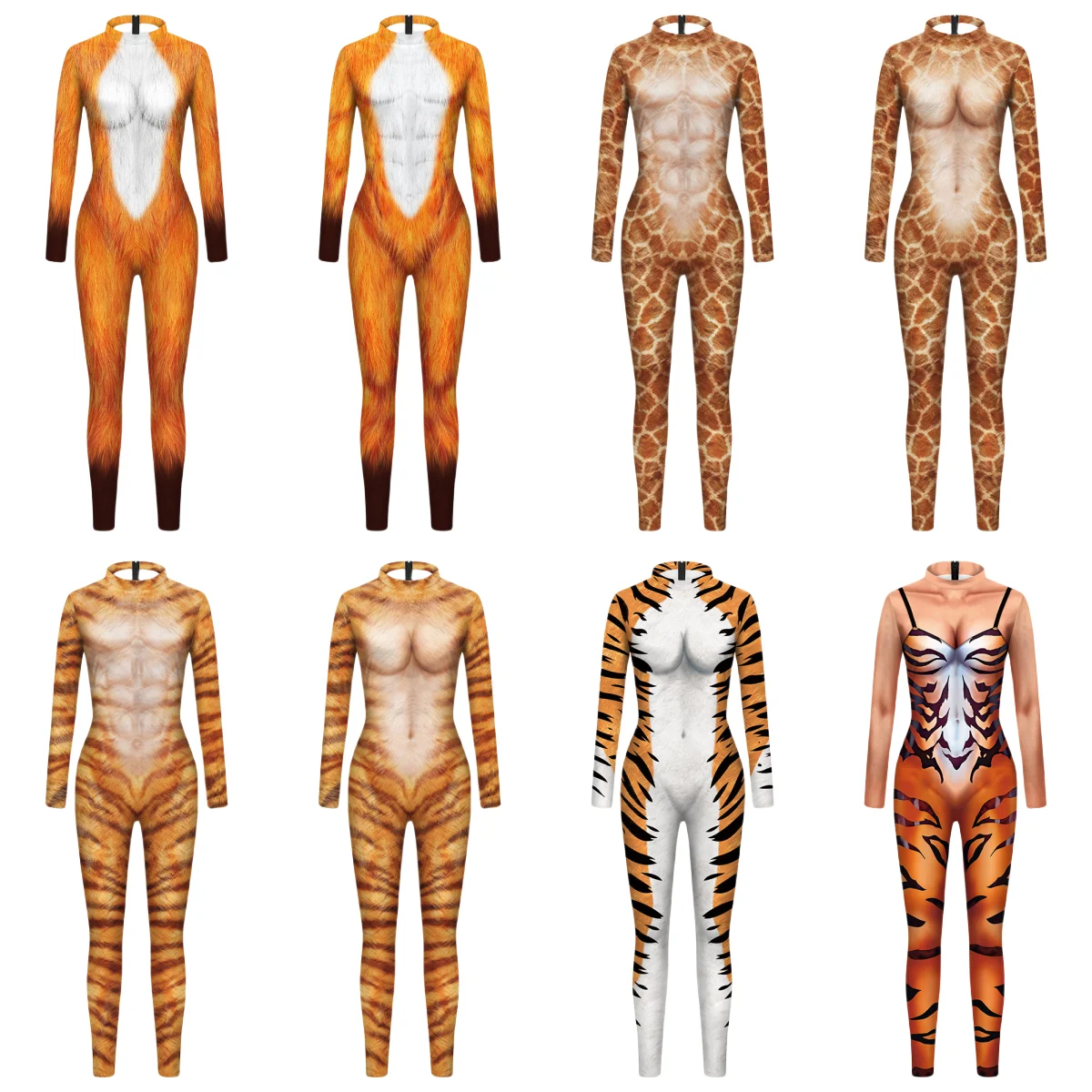 Костюмы животных тигра оленя для взрослых Хэллоуин карнавал вечерние костюмы