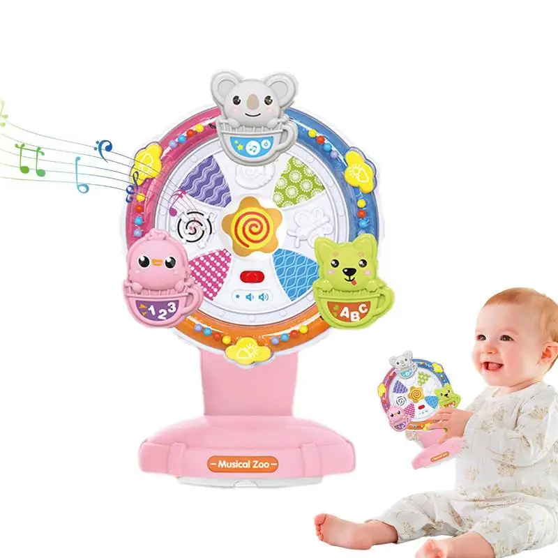 

Игрушечная колесо обозрения с песнями и звуками, присоска, музыкальная игрушка, Крутое колесо, высокий стул, вращающаяся игрушка, развивающая