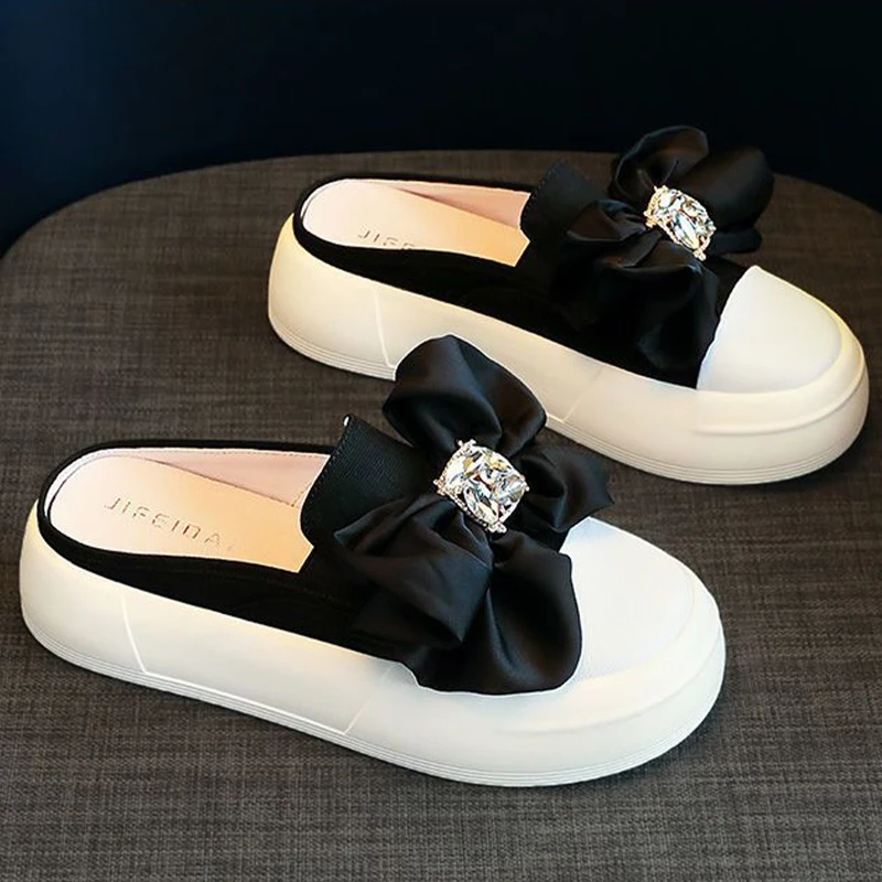 

Mules Women Slippers Bow Flats Platform Shoes Summer 2023 New Slingbacks Sandals Designer Flip Flops Dress Casual Shoes Slides