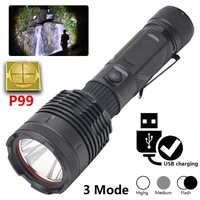 portable searchlight telescopic zoom usb rechargeable flashlight xhp90 strong light suitable for night fishing exploration work