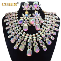 cuier super bling bling glass necklace earring set drag queen big size jewelry for beauty pageant tv show accessories