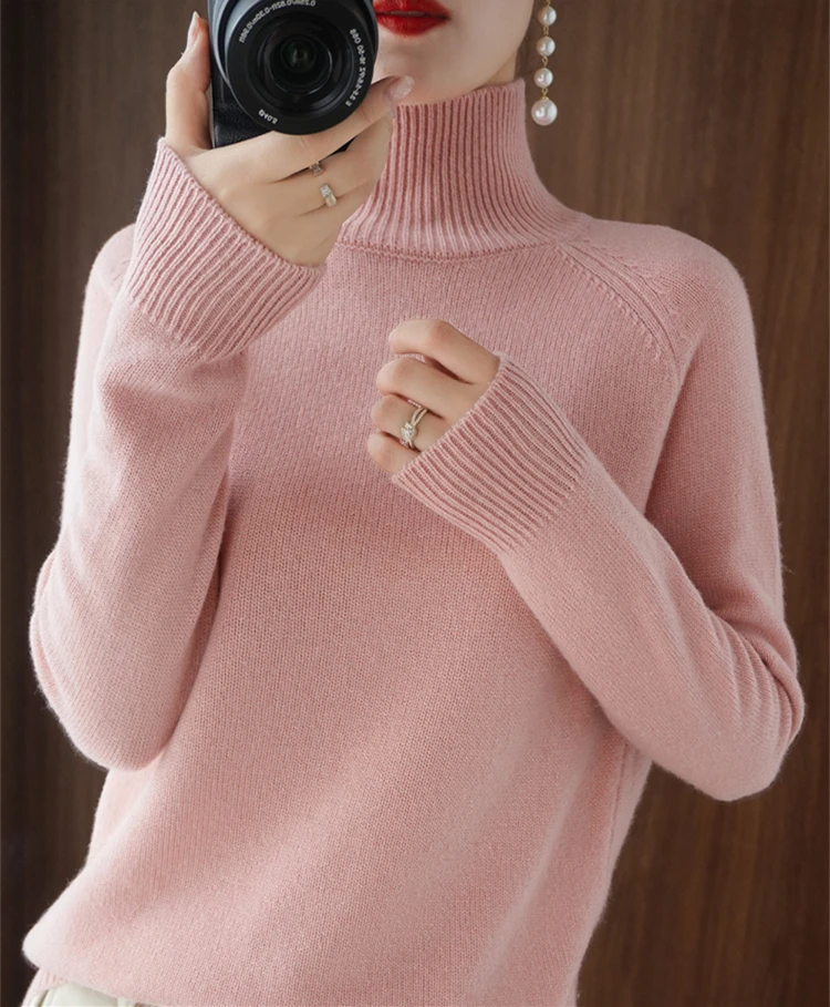 

Женский трикотажный свитер-водолазка, толстый теплый пуловер из смеси кашемира и хлопка, в Корейском стиле, Осень-зима 2022