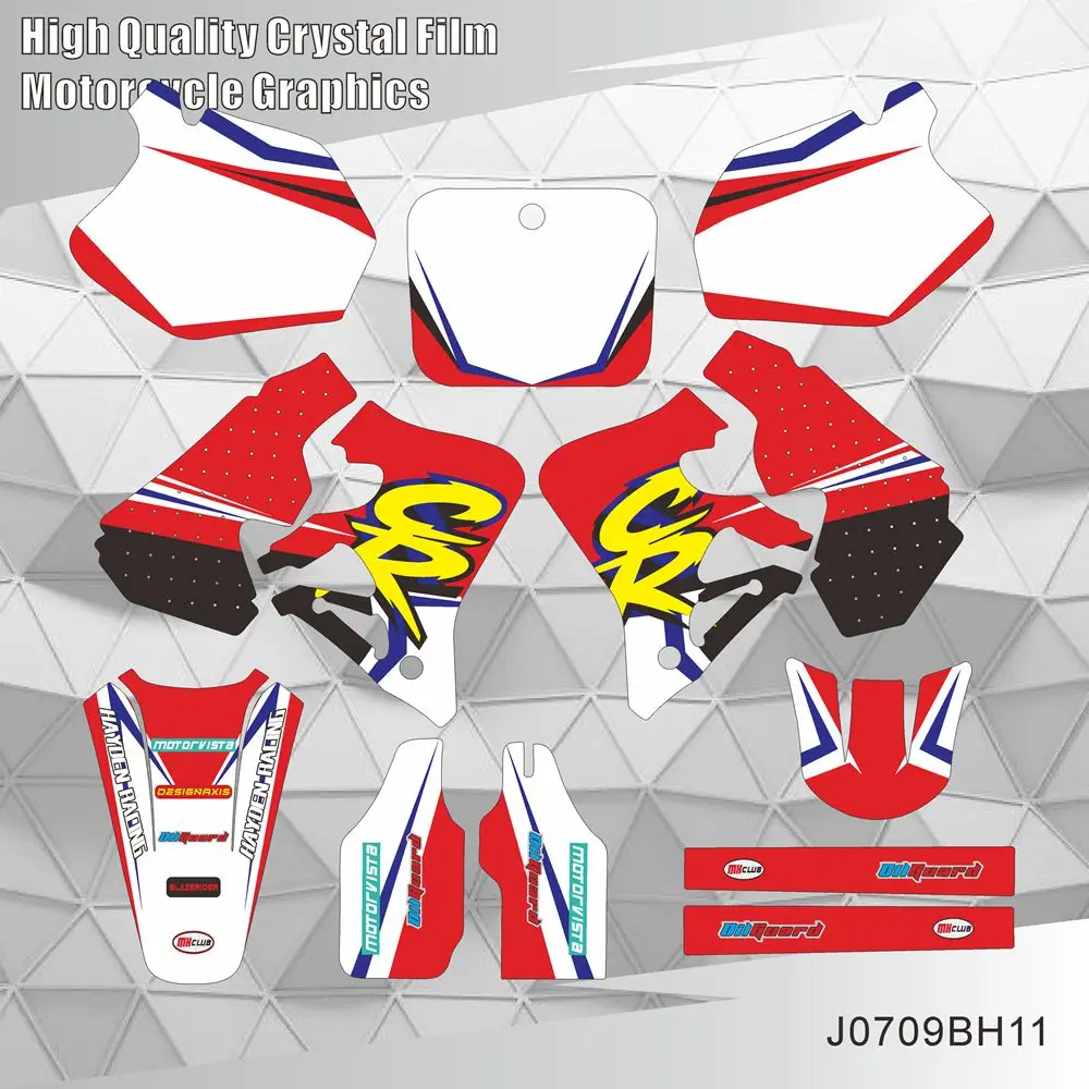 

Для HONDA CR250 1995 1996 CR125 1995 1996 1997 полная графика наклейки мотоцикл фон индивидуальный номер имя