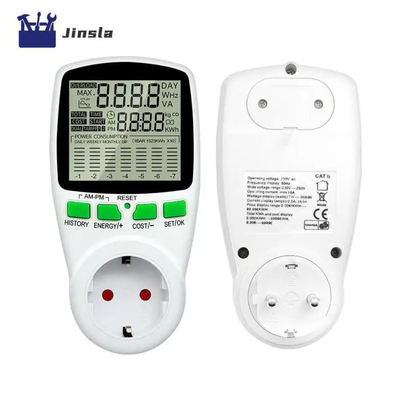 

Lcd Energy Meter Smart Ac Power Meter Eu/us/uk Plug Socket Electric Tester 180-250v Vac Electricity Monitor Digital Wattmeter