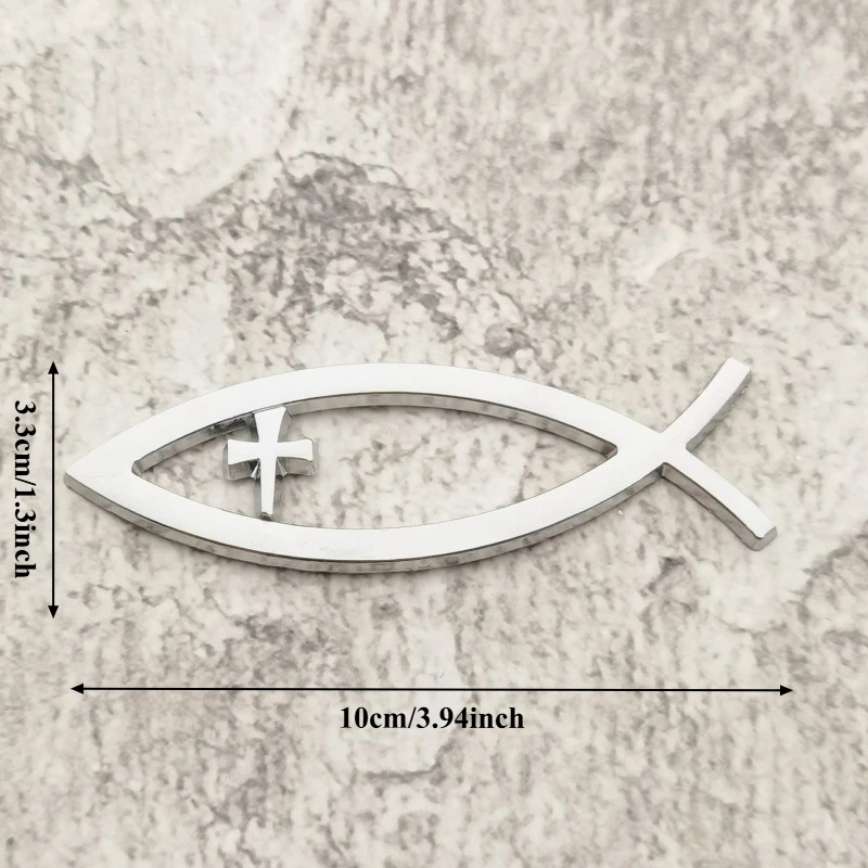 

Высококачественная модификация 3D металлические наклейки персонализированный узор в форме рыбы крест царапины крышка DIY декоративные автомобильные аксессуары