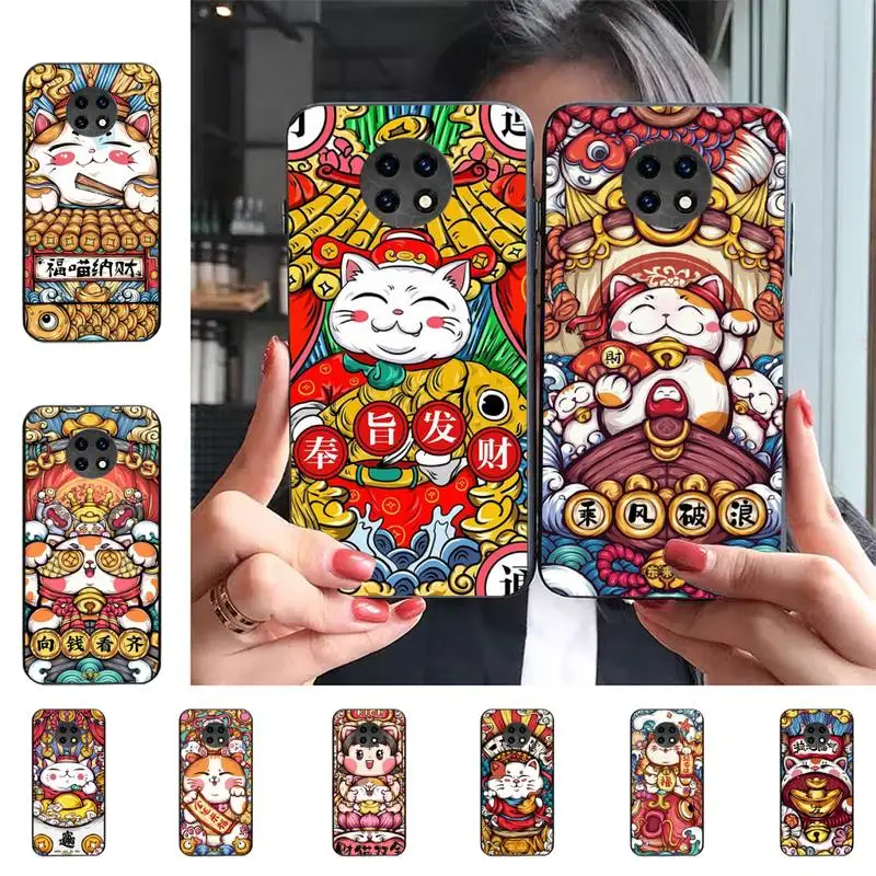 

Cute Cartoon Lucky Cat Phone Case for Samsung S20 lite S21 S10 S9 plus for Redmi Note8 9pro for Huawei Y6 cover