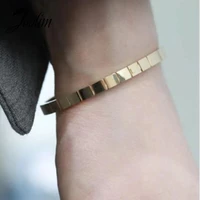 joolim jewelry wholesale tarnish free simple check closure bracelet trendy for woomen waterproof gold jewelry