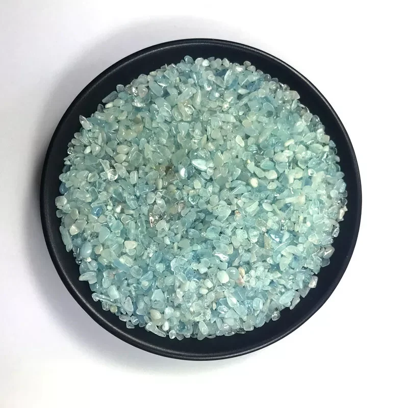 

2-4mm Natural Blue Aquamarine Quartz Crystal Stone Rock Chips Specimen Natural Stones and Minerals Healing Crystals