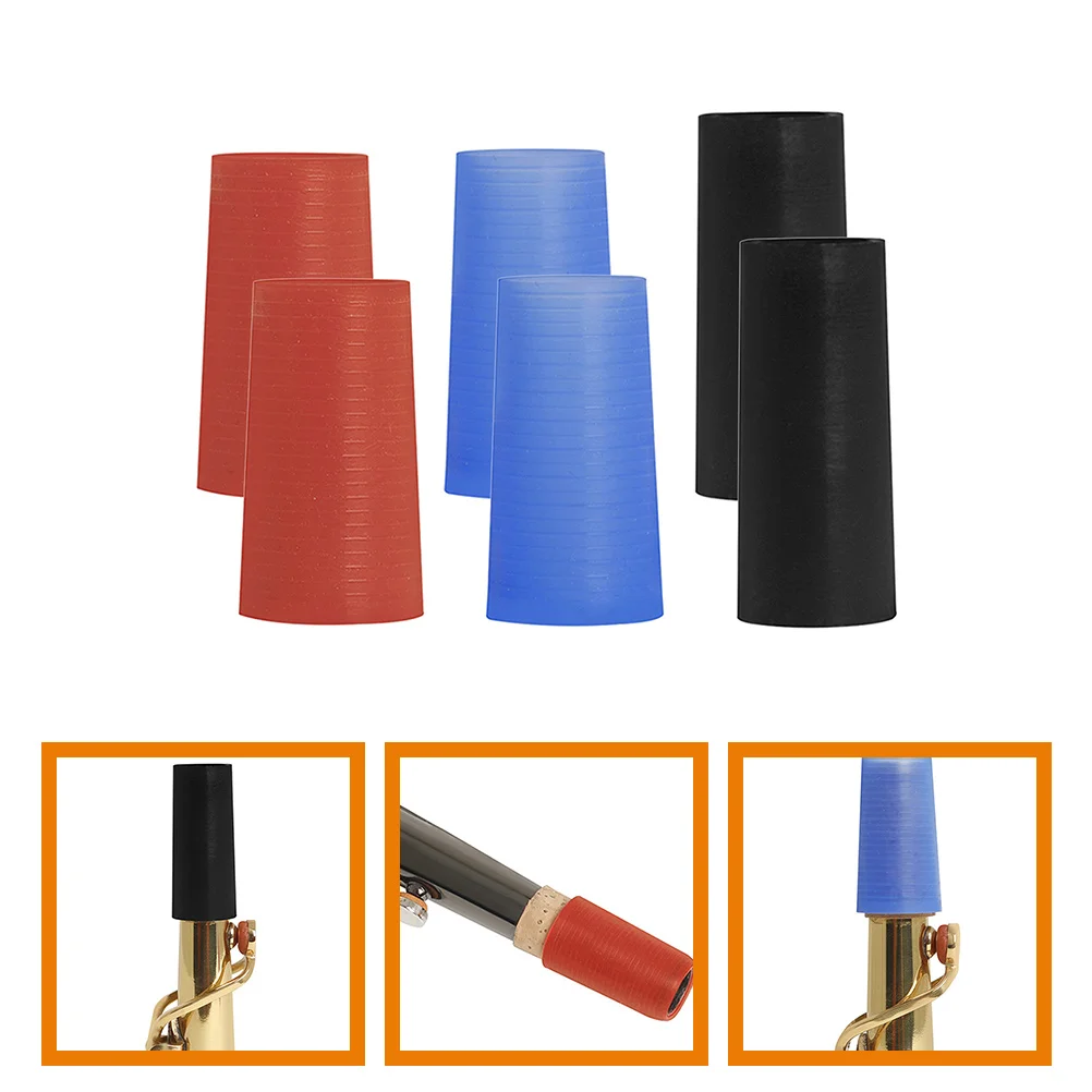 

6 Pcs Sax Silicone Case Saxophone Covers Alto Rings Tenor Accessories Repair Kit Supplies Neck Parts