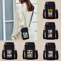 universal casual mobile phone bag for huaweihtclg wallet case sports arm shoulder cover phone pouch pocket phrase pattern