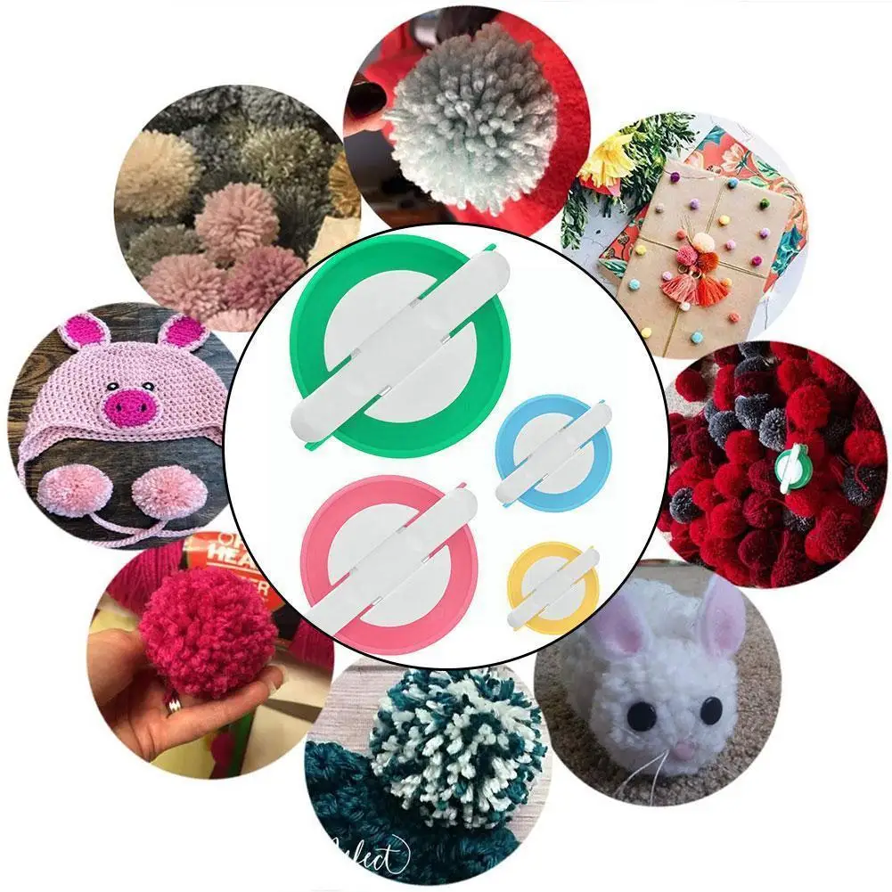

1 Set Essential Pom-pom Pom Maker Fluff Ball Weaver Diy Set - Random Knitting Needle Craft Color Tool D1m7