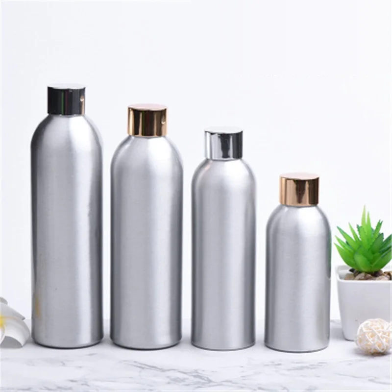 100ml120ml Aluminium metal bottle silver gold lid lotion emulsion serum foundation facial toner water toilet essence packing