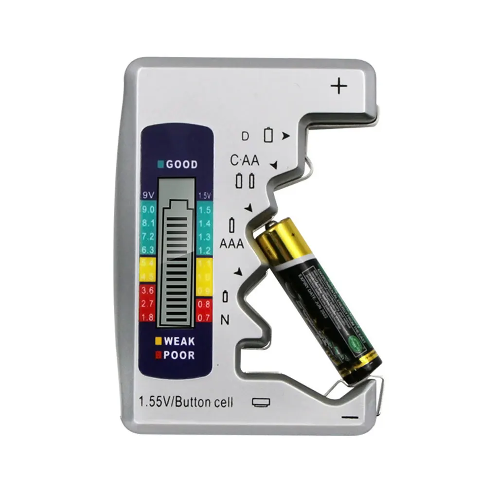 

Digital Battery Tester Battery Capacity Checker C/D/N/9V/AA/AAA/1.5V Button Cell Battery Capacity Capacitance Diagnostic Tool