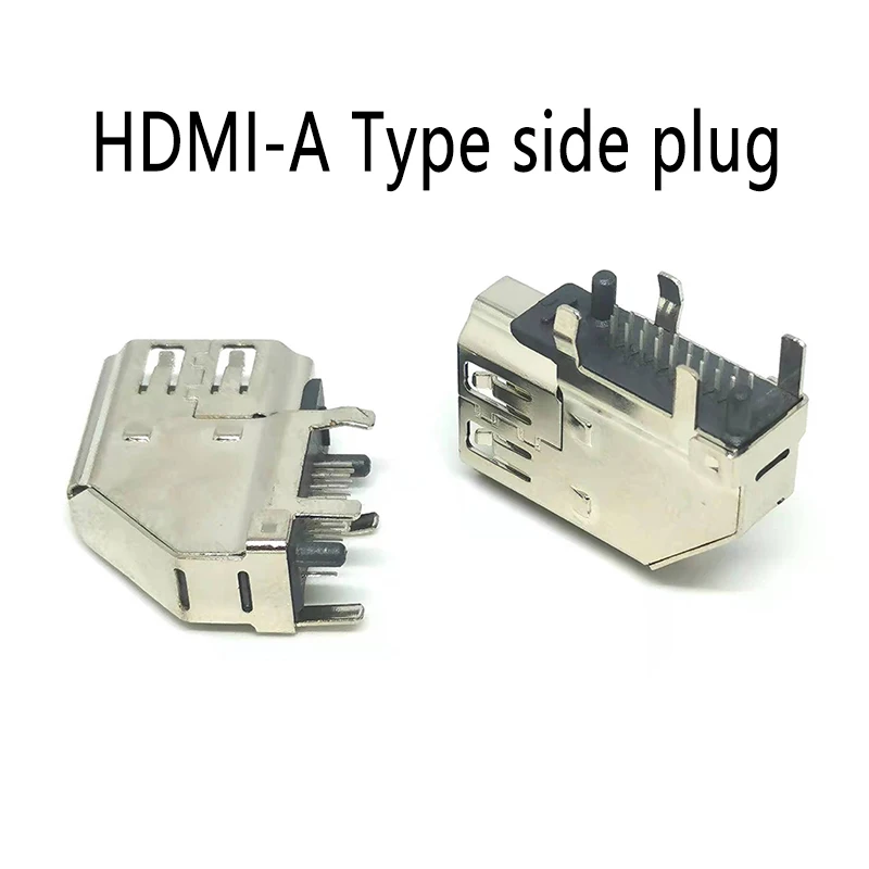 

2 шт. HDMI-гнездо/вилка 19P, гнездовое крепление SMT, гнездовая головка, печатная плата, USB-порт, боковая вилка, 90 градусов HD, 19PIN, DIP, 2 ряда контактов TypeA