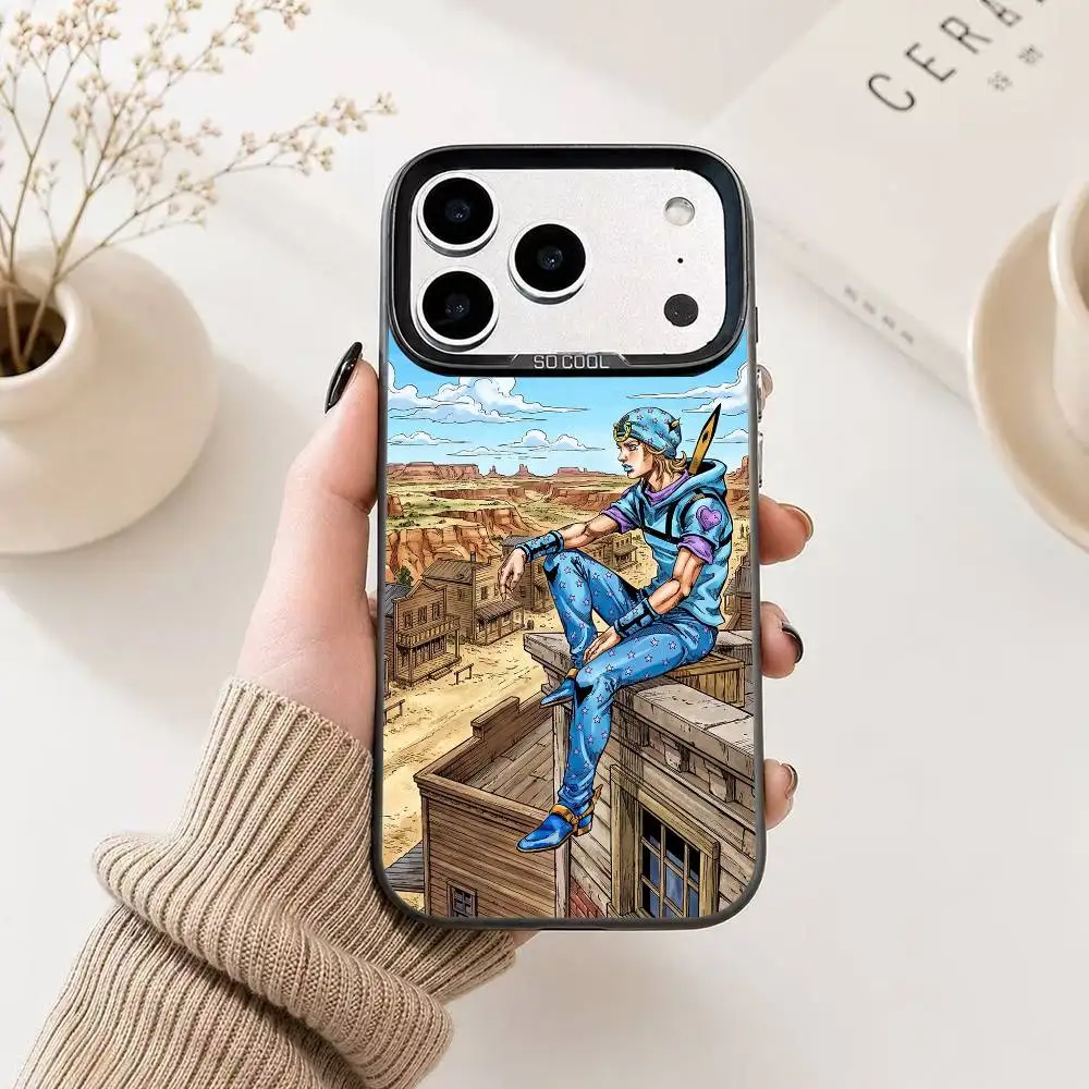 Фото Чехол для телефона Johnny Joestar J-Jojo Anime для iPhone 17, 16, 15, 14, 13, 12, 11 Plus, Pro Max, XS, цветной серебристый чехол-накладка №2