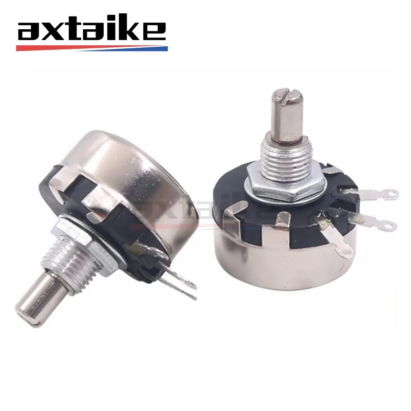 

WX110 WX010 1 Вт 22Ω 100 220 470 Ом 1K 2K2 3K3 4K7 6K8 10K 22K 3Pin 6 мм металлический вал, однооборотный проволочный потенциометр 2,2 4,7 K
