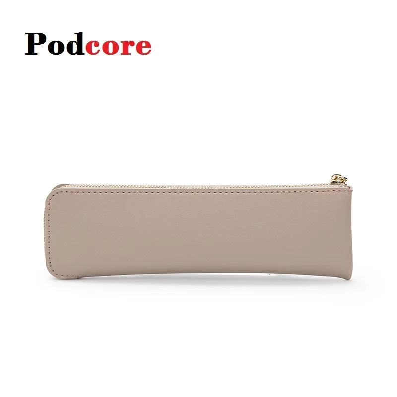 Student Pencil Case PU Leather Cosmetic Bag Makup Brush Pocket Pencil Cases for High Schoolers Small School Kit Trousse Ecole