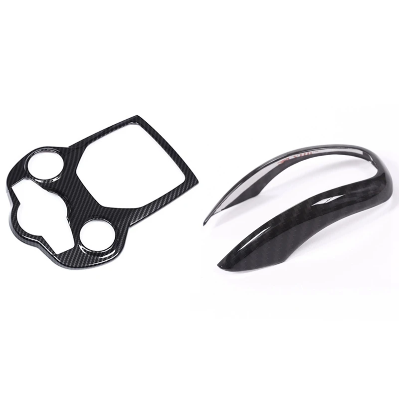 

2 Pcs Car Accessories: 1 Pcs Center Console Decoration Frame Trim & 1 Pcs Plastic Gear Shift Head Cover