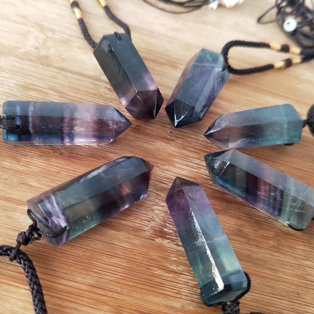 

3.5-4.3CM Stone Column Shaped Pendant 1Pc Natural Gem Stone Healing Hexagonal Quartz Crystal Wand Stone