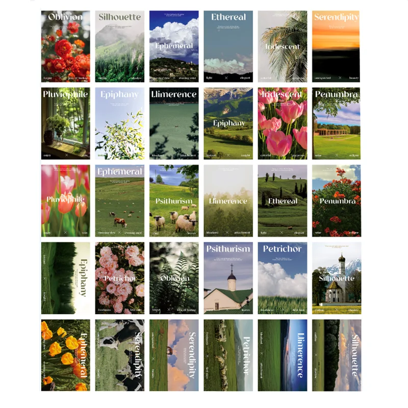 Hot Sale Postcard 30Sheets/Box Leisure Holidays Theme Decorative Lettercard Gift Wish Postal Card Message Blessing Greeting Card